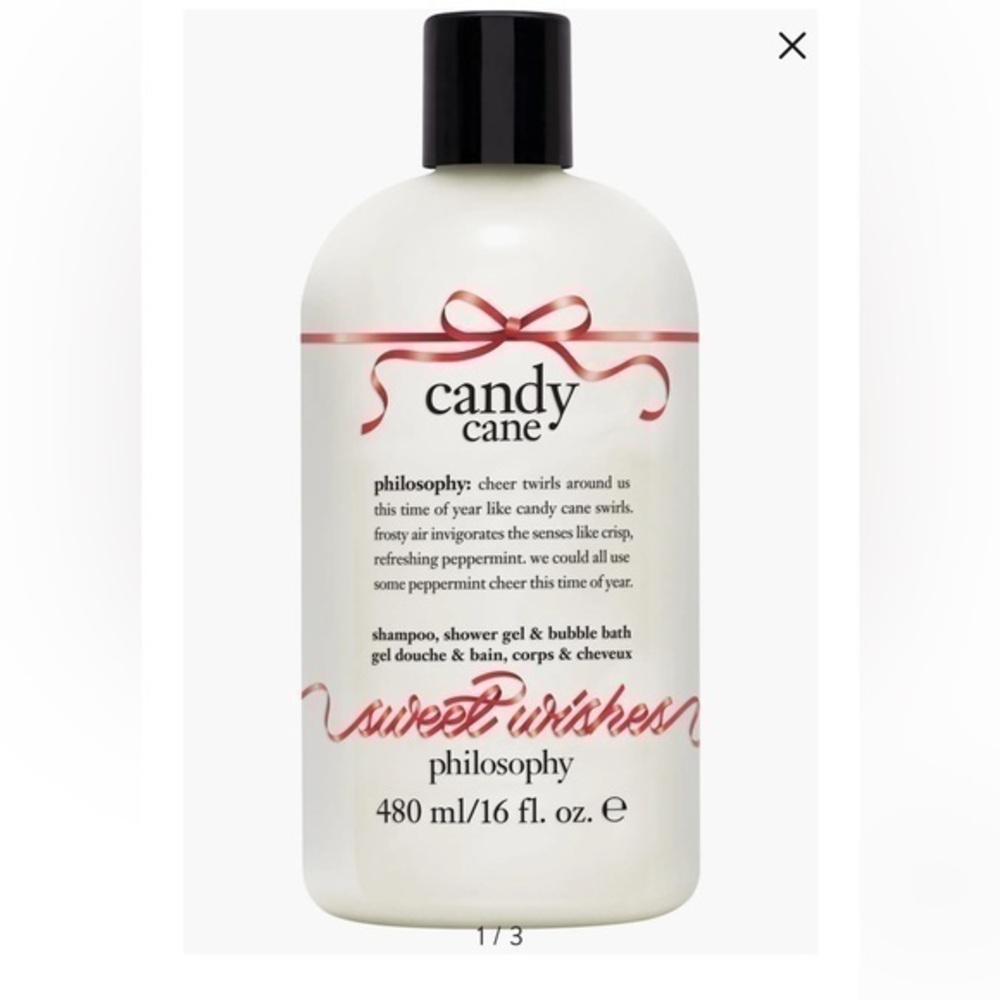 Philosophy candy cane shampoo, shower gel & bubble bath 16 Fl oz